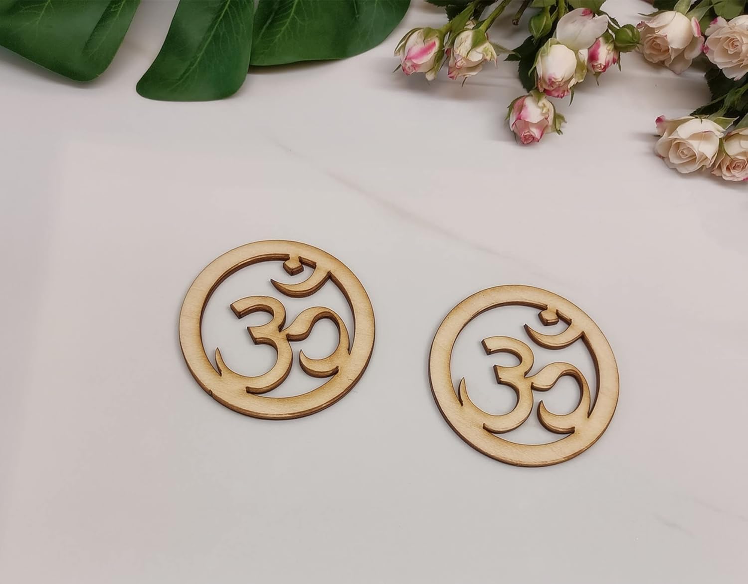 20 Pcs Wooden Om Symbol Cutouts for Crafts | 3 Inch Unfinished Pine MDF Om Sign for DIY, Wall Art & Spiritual Decor | Hindu Mandala Craft Base | Wooden Cutout Shapes